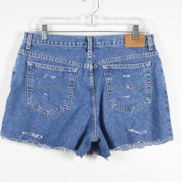 Tommy Hilfiger High Waist Shorts Distressed 12 - Picture 3 of 4